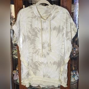 Made In Italy Yellow Tie Dye Hooded Top